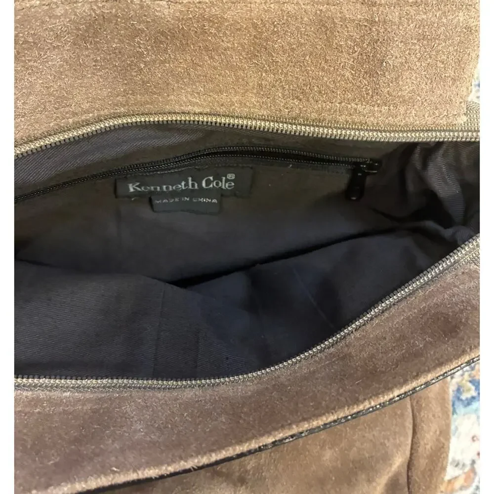 NWT Vintage Kenneth Cole Deadstock Brown Suede Crossbody – Early 2000s Y2K